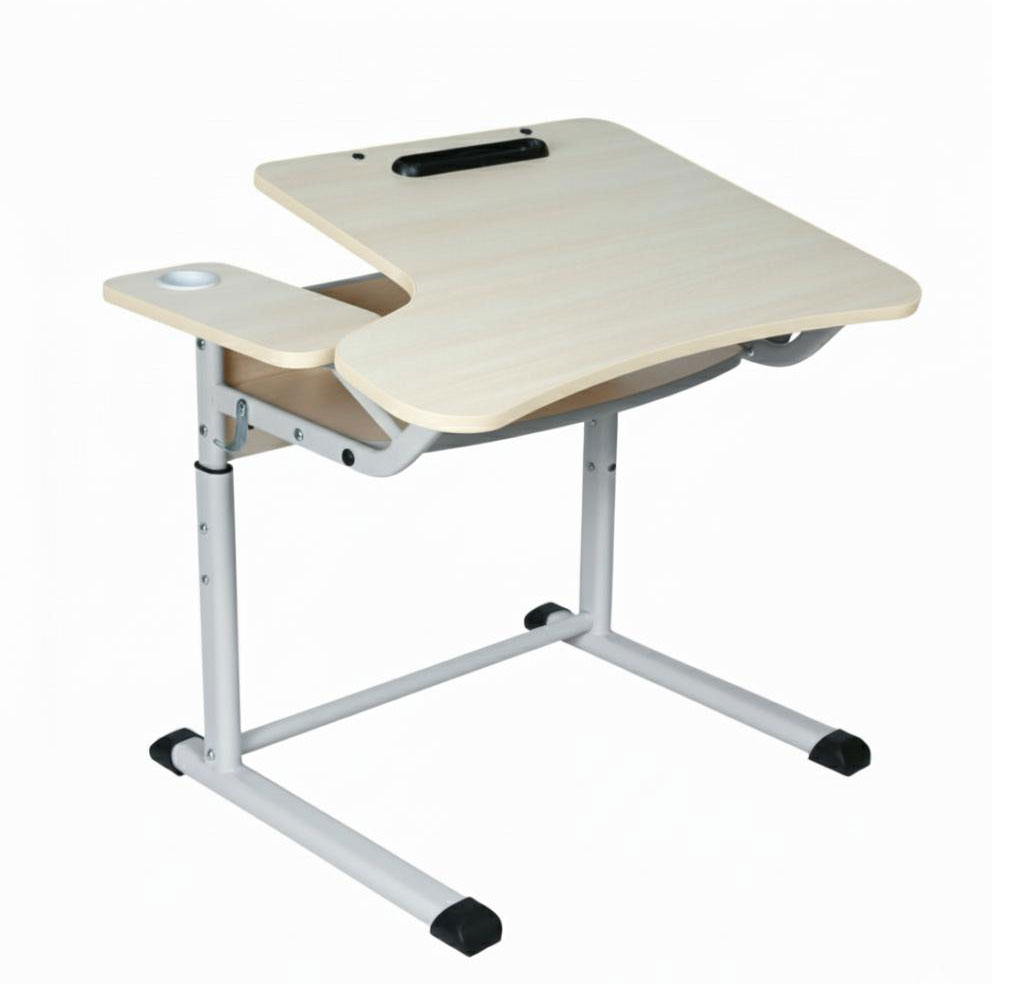 Стіл учнівський 1-місний з полицею та комбінованою стільницею (фіксована та з регулюванням кута нахилу), 730х560х580-760 мм, №3-6 (ЛЕОНТЕК) (70350)